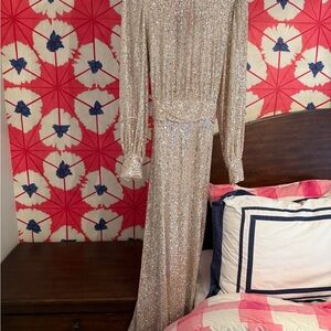 H&M sequined Backless Dress in Silver